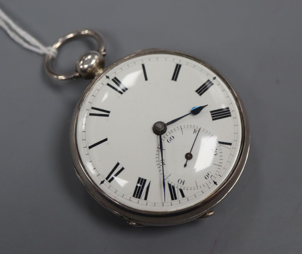 A George IV silver keywind duplex pocket watch by Hand, Dublin, with Roman dial and subsidiary seconds